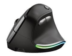 Bayo ergonomski bežični miš, RGB, crna