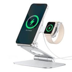 OMOTON MS03 stalak za telefon / Apple Watch, srebro