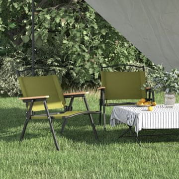 Vidaxl Kamperske stolice, set od 2, zelene, 54x43x59 cm, oxfordska tkanina