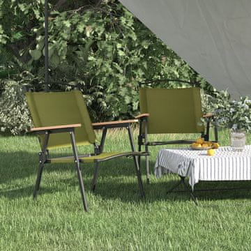 Vidaxl Kamperske stolice, set od 2, zelene, 54x55x78 cm Oxford tkanina