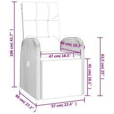 Vidaxl 7-dijelni vrtni blagovaonski set s jastucima crni od poliratana