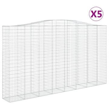 Vidaxl Lučne gabionske košare 5 kom 400x50x220/240cm pocinčano željezo