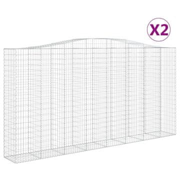 Vidaxl Lučne gabionske košare 2 kom 400x50x200/220cm pocinčano željezo