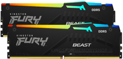 Kingston Fury Beast memorija (RAM), RGB, 16GB (2x8GB) 6000MT/s DDR5 CL36 EXPO (KF560C36BBEAK2-16)