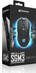 Sharkoon Skiller SGM3 miš, bežični, optički, gaming, crna