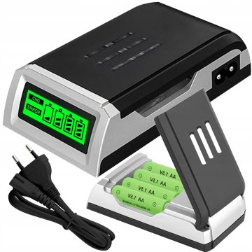 Dexxer Univerzalni LCD punjač za 4 baterije 9V AA i AAA punjač