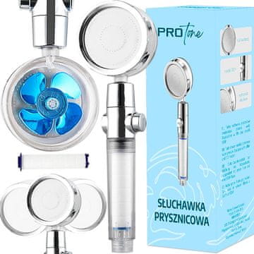 Dexxer Ručka tuša s turbinskom glavom prozirno plava