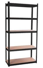 Aga Metalna polica 180x90x40 cm 5 polica Crna