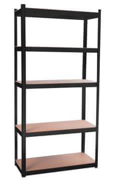 Aga Metalna polica 180x90x40 cm 5 polica Crna