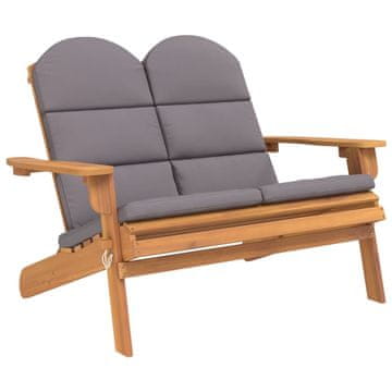 Vidaxl Vrtna klupa Adirondack s jastucima 126 cm masivno drvo bagrema