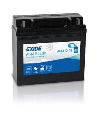 Exide AGM12-18 akumulator za motor, 18 Ah, D+, 250 A(EN), 180 x 75 x 165 mm