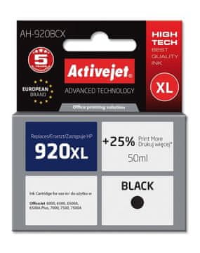 ActiveJet Zamjenska tinta Activejet AH-920BCX za HP 920XL CD975AE, Premium, 50 ml, crna