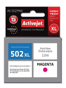 ActiveJet Activejet AE-502MNX zamjenska tinta za Epson 502XL W34010 (Supreme, 12 ml, magenta)