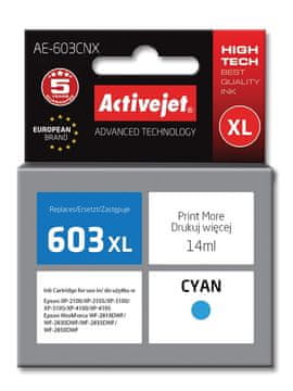 ActiveJet AOC Activejet AE-603CNX tinta za Epson 603XL T03A24, cijan, 14 ml