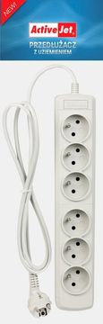 ActiveJet Produžni kabel Activejet 6GNU-3M-S, 6 utičnica, 3m, siva boja