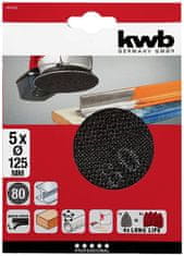 KWB brusni papir za ekscentrične brusilice, Ø 125 mm, 5/1, GR 80 (49491308)