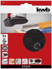 KWB brusni papir za ekscentrične brusilice, Ø 150 mm, 5/1, GR 80 (49491408)