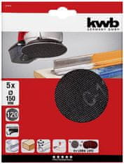 KWB brusni papir za ekscentrične brusilice, Ø 150 mm, 5/1, GR 120 (49491412)