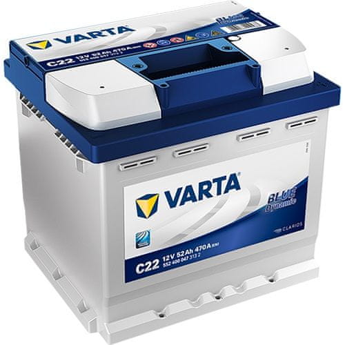 Varta C22 akumulator, 52 Ah, D+, 470 A(EN), 207 x 175 x 190 mm