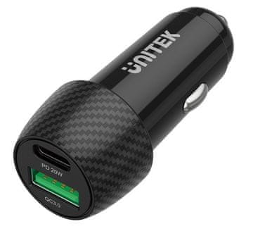 Unitek Unitek P1400A auto punjač 38W USB-A USB-C QC 3.0