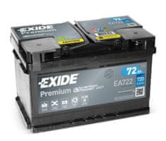 Premium EA722 akumulator, 72 Ah, D+, 720 A(EN), 278 x 175 x 175 mm