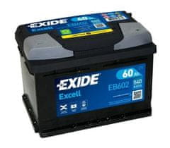 Exide Excell EB602 akumulator, 60 Ah, D+, 540 A(EN), 242 x 175 x 175 mm