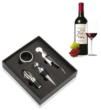aptel Metalni 4-dijelni set otvarača za vino + dodaci za točenje i zatvaranje