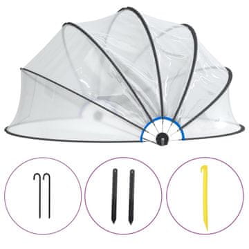 Vidaxl Okrugla bazenska kupola 376 x 188 cm PVC