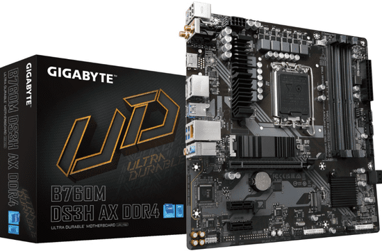 Gigabyte B760M DS3H AX matična ploča, DDR4, DDR4, SATA3, USB3.2Gen2, DP, WiFi, LGA1700, mATX