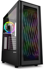Sharkoon Wave kućište, midiATX, prozor, gaming, RGB, crna (RGB WAVE)