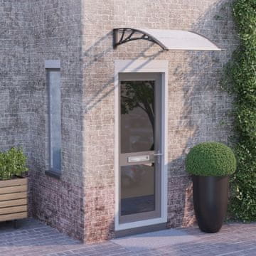Vidaxl Nadstrešnica za vrata crna i prozirna 100 x 75 cm polikarbonat