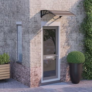 Vidaxl Nadstrešnica za vrata Crna 80x75 cm Polikarbonat