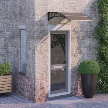 Vidaxl Nadstrešnica za vrata Crna 100x75 cm Polikarbonat