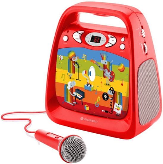 GoGEN dječji radio s mikrofonom, crvena