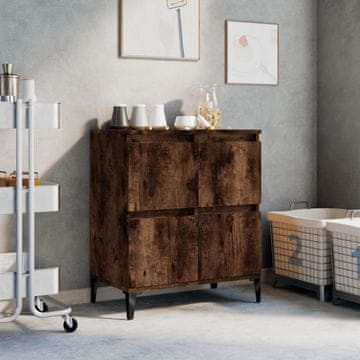 Vidaxl Komoda s ladicama, dimljeni hrast, 60x35x70 cm, materijal na bazi drva