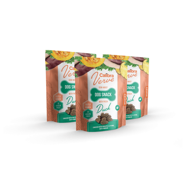  Calibra Verve meke poslastice za pse, bez žitarica, patka, 3 x 150 g