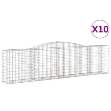 Vidaxl Lučne gabionske košare 10kom 400x50x100/120cm pocinčano željezo