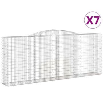 Vidaxl Lučne gabionske košare 7 kom 400x50x160/180cm pocinčano željezo