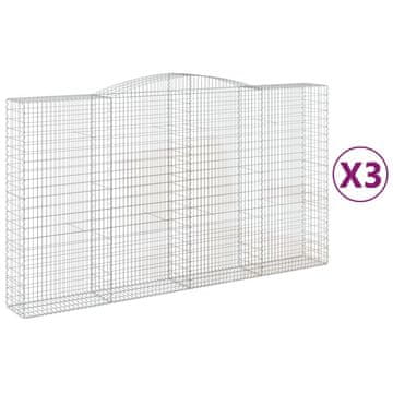 Vidaxl Lučne gabionske košare 3 kom 400x50x220/240cm pocinčano željezo