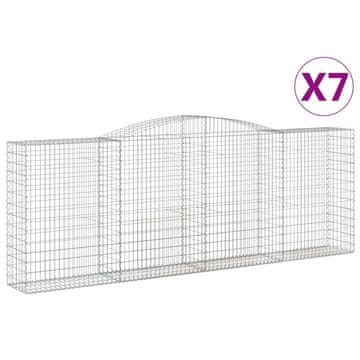 Vidaxl Lučne gabionske košare 7 kom 400x50x140/160cm pocinčano željezo