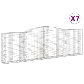 Vidaxl Lučne gabionske košare 7 kom 400x30x120/140cm pocinčano željezo