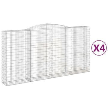 Vidaxl Lučne gabionske košare 4 kom 400x50x200/220cm pocinčano željezo