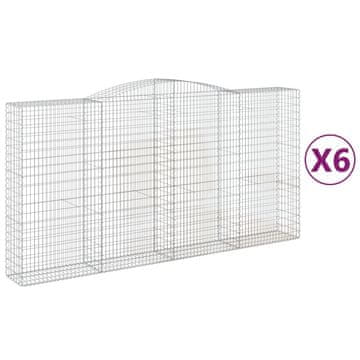 Vidaxl Lučne gabionske košare 6 kom 400x50x200/220cm pocinčano željezo