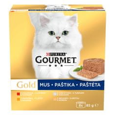 Gourmet Gold Multipack paštete s govedinom, tunom, jetrom i puretinom, 96 x 85 g