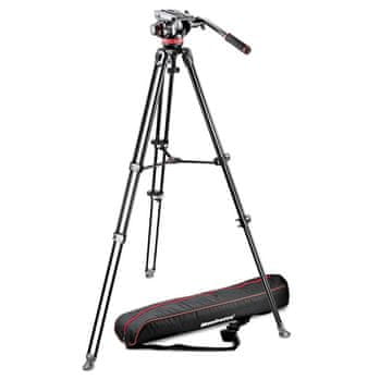 Manfrotto 502 fluid video glava & MVT502AM alu twin leg stojalo (MVK502AM-1) + DARILO nosilec za telefon (MTWISTGRIPK)
