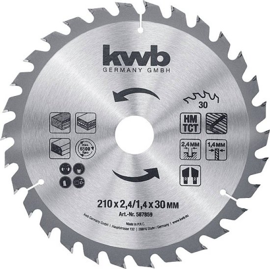 KWB list za kružnu pilu, 210x30, 30Z, HM (49587859)
