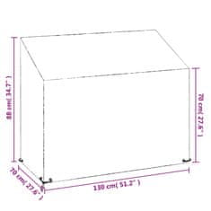 Vidaxl Navlaka za vrtnu klupu, 8 rupica za otvaranje, 130x70x70/88 cm, PE