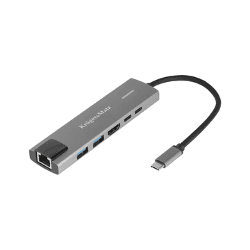 Krüger&Matz USB povezani tip C na HDMI, 2x USB3.0, 2x USB tip C, RJ45