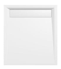 POLYSAN Pravokutna tuš kada od lijevanog mramora, sa sifonom, 90x80cm, bijela, serija COVER