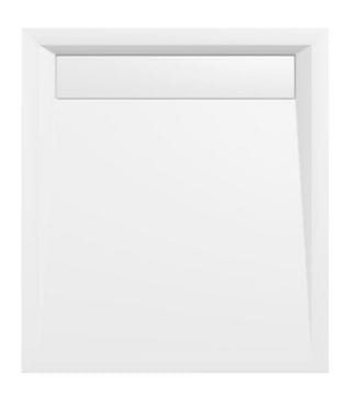 POLYSAN Pravokutna tuš kada od lijevanog mramora, sa sifonom, 90x80cm, bijela, serija COVER